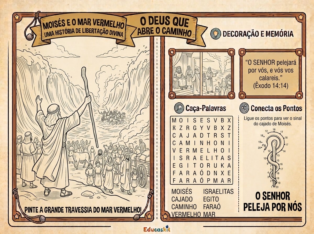 Aulão em uma folha só — Moisés e o Mar Vermelho