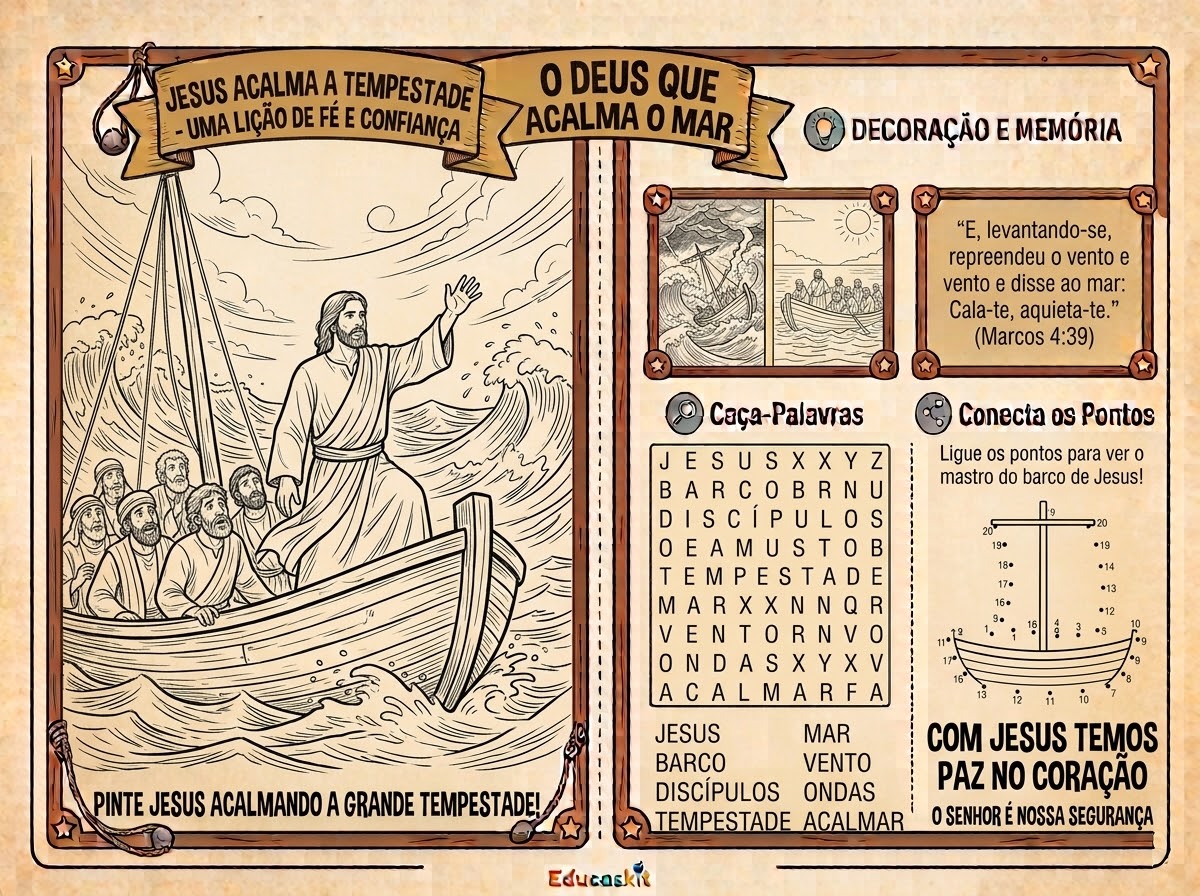 Aulão em uma folha só — Jesus acalma a tempestade